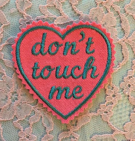 Jacket Patches, Punk Patches, Heart Patch, Cute Patches, Heart Patches, Dont Touch Me, Pink Canvas, Pink Denim, Cool Patches