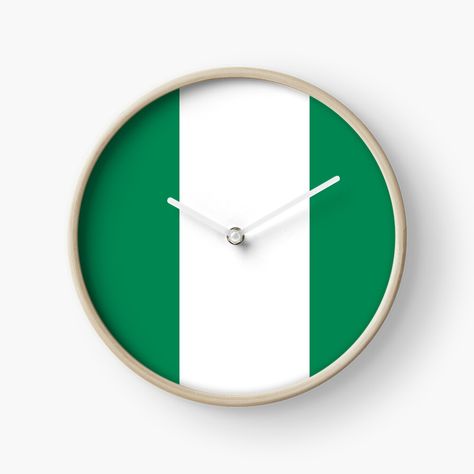 Retrouvez mes designs sur un tas de super produits ! Faites un tour sur ma boutique Redbubble #RBandME : https://www.redbubble.com/fr/i/horloge/Drapeau-Du-Nig%C3%A9ria-par-Totony75/49041730.CN2BJ?asc=u Nigerian Flag, Nigeria Flag, Print Pattern, Wall Clock, Print Patterns, Clock, Flag, Boutique, Art Prints