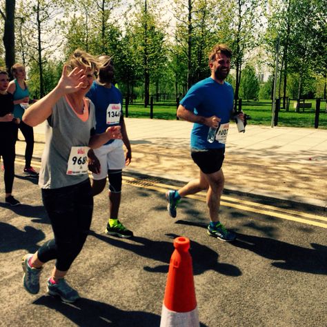 Jo and Nicolai in hackney half marathon 12 miles Half Marathon, Running