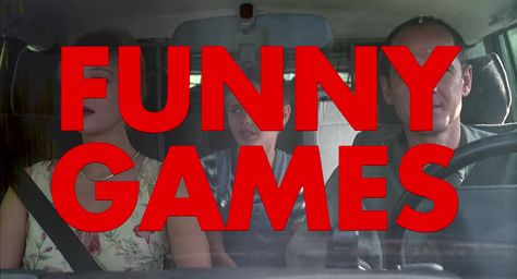 64 • Funny Games (1997) Funny Games 1997, Film Font, Michael Haneke, Character Analysis, Game Title, Movie Screen, Screen Caps, Title Design, Title Card