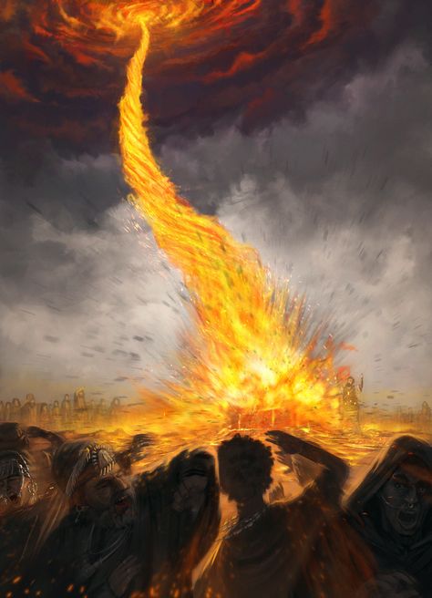 Elijah Fire From Heaven, Christian God Art, Elijah And The Prophets Of Baal, Elijah And Prophets Of Baal, Elijah Prophet, Biblical Art Artworks, Prophet Art, Faith Illustration, Godly Art