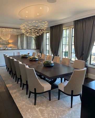 Luxury Chandelier — Page 9 — Lyfairs Extra Long Dining Table, Formal Dining Rooms, Shenzhen City, Dining Room Contemporary, Leaves Art, Villa Plan, Formal Dining Tables, Luxury Chandelier, Elegant Dining Room