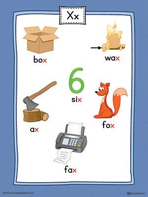 Letter X Word List with Illustrations Printable Poster (Color) Worksheet.Use the <em>Letter X Word List with Illustrations Printable Poster</em> to play letter sound activities or display on a classroom wall. Lamination is recommended for durability. Available in color and <a href="/reading/phonics/letter-x-word-list-with-illustrations-poster-printable">black-and-white</a>. X Words Preschool, Letter X Worksheet, Letter X Activities, Alphabet Sound Activities, Sound Activities, Color Worksheet, Letter Sound Activities, Alphabet Crafts Preschool, Alphabet Letter Crafts