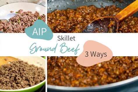 AIP Skillet Ground Beef 3 Ways Aip Ground Beef, Ground Beef Jerky, Ground Beef Jerky Recipe, Raw Sauerkraut, Sweet Potato Snacks, Beef Jerky Recipe, Gaps Diet Recipes, Nightshade Free Recipes, Paleo Autoimmune Protocol