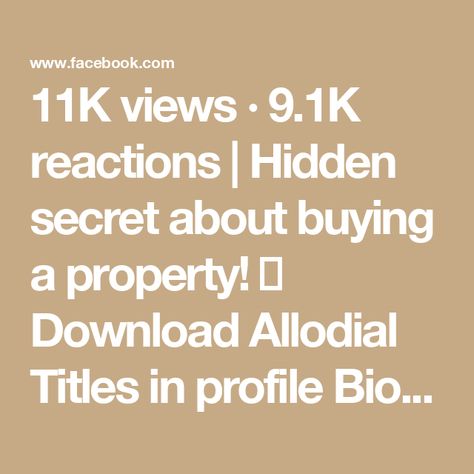 11K views · 9.1K reactions | Hidden secret about buying a property! 🤯
Download Allodial Titles in profile Bio 📜

#truth #law #secret #allodial #property #legal #wow #unitedstates #uscitizen #government #ownership #power #america #hiddengems #knowledge #facts | Truth Conquer | truth_conquer · Original audio Knowledge Facts, 10k Views, Government, Audio