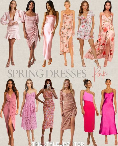 Spring Dresses: Pink 💖 No color screams spring time like pink! I’ve gathered my favorite affordable pink dresses for girls nights, date nights, wedding guests, or any occasion. Shop Pink Dresses For Girls, Beach Formal Dress, Wedding Shower Outfit, Beach Wedding Outfit Guest, Pink Wedding Guest Dresses, Cocktail Dress Code, Wedding Guess, Beach Wedding Outfit, Beach Formal