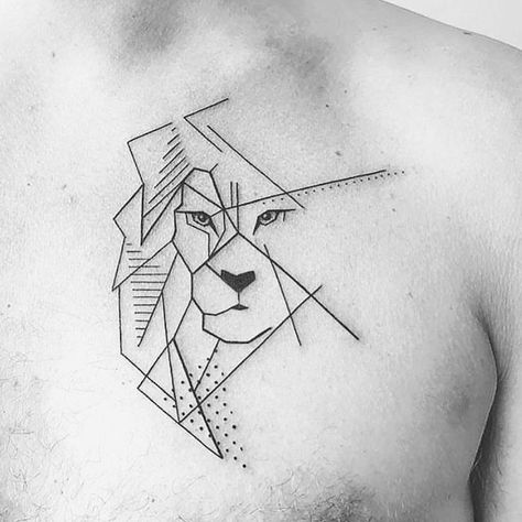 Simple Lion Tattoo, Tattoo Artist Quotes, Tattoo Artist Business Cards, Geometric Lion, Lion Head Tattoos, Geometric Tattoos, Geometric Tattoo Design, Old Tattoos, Line Art Tattoos