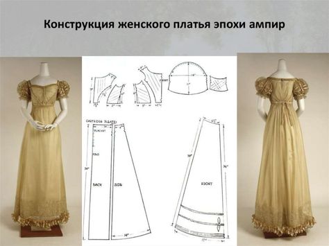 Pride And Prejudice Dress, Diy Ken Doll Clothes, Regency Dress Pattern, Historical Clothing Patterns, Clothing Pattern Design, Regency Era Fashion, Retro Sewing Patterns, Dress Patterns Free, Regency Fashion