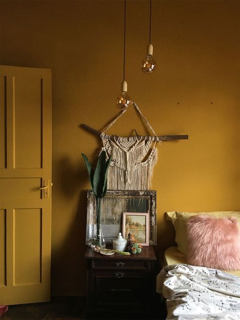 Michell Lott’s Sao Paolo Home Is a Technicolor Dream | domino Brutalist Bedroom, Mustard Bedroom, Yellow Bedroom Walls, Mustard Yellow Bedrooms, Mustard Yellow Walls, Sao Paolo, Mustard Walls, Yellow Room, Inexpensive Furniture