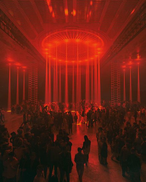 ArtStation - BLOOD MOON, beeple . Speakeasy Aesthetic, Modern Speakeasy, Merida Wedding, Hot Music, Vegas Lights, Nightclub Design, Fotografi Digital, Red Lights, Hal Decor