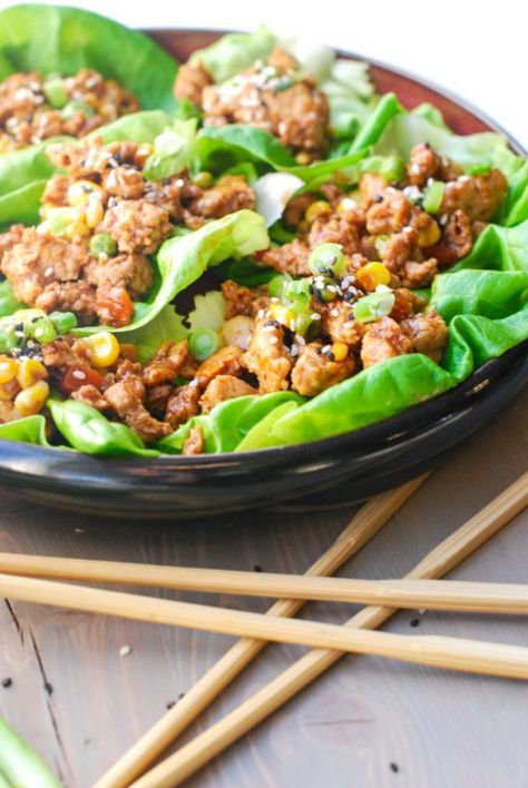 Hoisin Chicken and Pork Lettuce Cups #chickendinner #easyrecipes #familymeals #weeknightdinners #kidfriendlyrecipes #meals #chicken #pork #veggies #lettucewraps #lettucecups Meat Lovers Recipes, Chicken Lettuce Cups, Hoisin Chicken, Lettuce Cups, Dinner Inspiration, Dinner Tonight, Cooking Meat, Kid Friendly Meals, Turkey Recipes