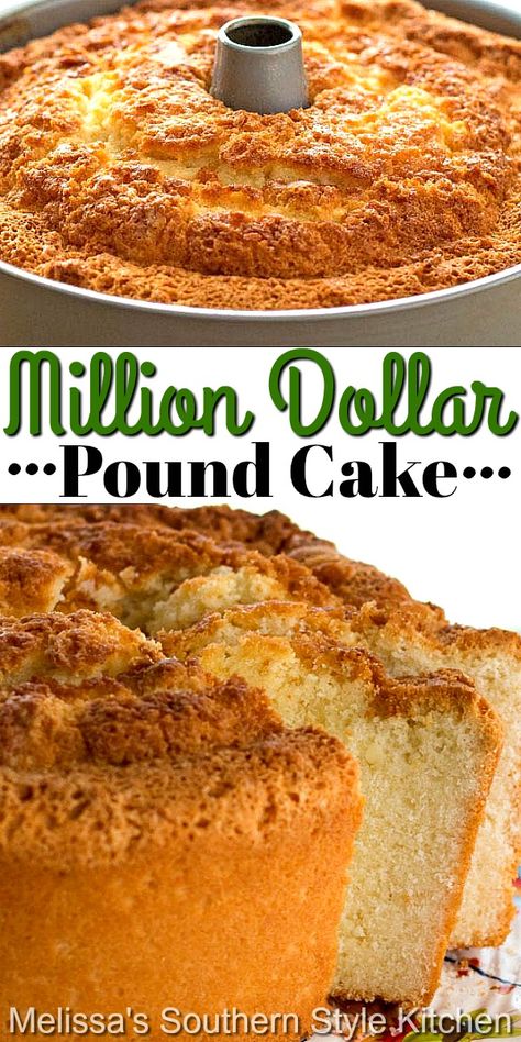 Turn simple pantry ingredients into this million dollar treat #milliondollarpoundcake #southernpoundcake #poundcakerecipes #bestpoundcakerecipe #vanillapoundcake #cakes #cakerecipes #buttercake #desserts #dessertfoodrecipes #southernfood #southernrecipes Million Dollar Pound Cake, Best Pound Cake Recipe, Southern Pound Cake, Harvey Wallbanger, Pound Cake Recipes Easy, Box Recipes, Diy Easy Recipes, Pound Cake Recipe, Ginger Cake