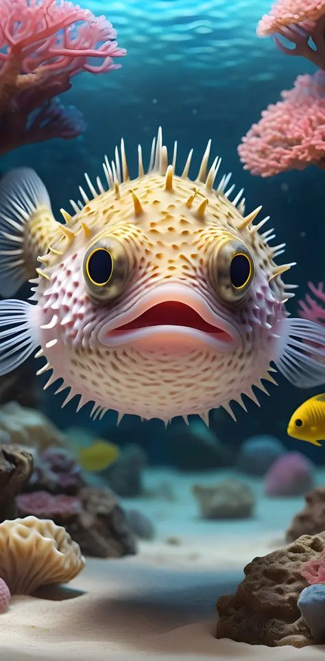 Puffer Fish Wallpaper, Fish Wallpaper Iphone, Fish Photo, Puffer Fish, Fish Wallpaper, Sea Creatures, Wallpaper Iphone, Iphone Wallpaper, Puffer