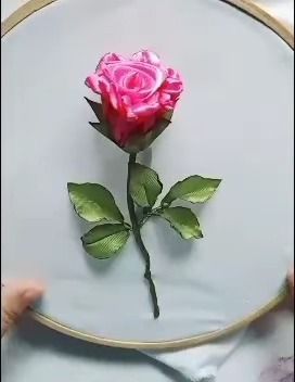 Rose Flower Embroidery, Sewing Flowers, Embroidery Design Flower, How To Make Rose, Ribbon Embroidery Tutorial, Ribbon Crafts Diy, Praise Be, Rose Applique, Beautiful Flower Designs