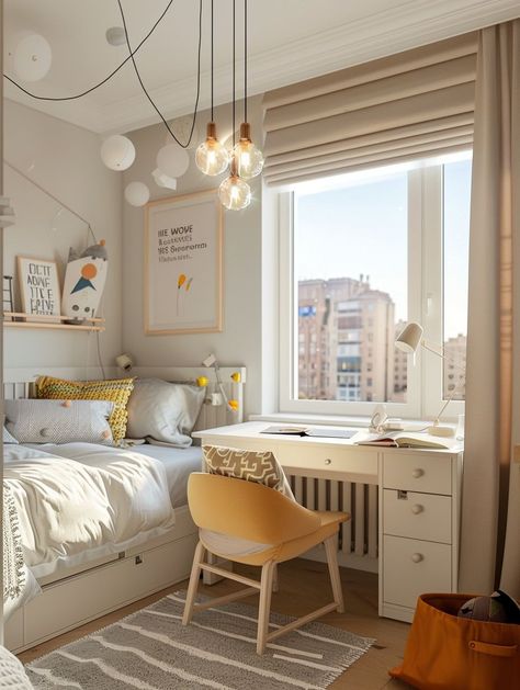 Study Table Setup, Bedroom With Study Table, Bedroom With Study, Teenage Room Designs, Study Table Ideas, Small Study Table, Modern Balcony Ideas, Small Kids Bedroom, Sparking Joy