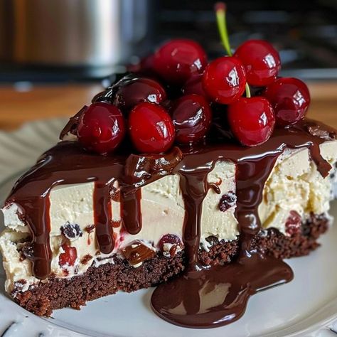 Recipes Global Blackforest Cheesecake Recipes, Black Forest Pie Recipe, Blackforest Cheesecake, Glazed Lemon Zucchini Bread Recipe, Fall Cheesecakes, Black Forest Cheesecake Recipe, Refrigerator Desserts, Black Forest Cheesecake, Sunday Baking