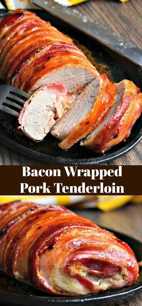 Bacon Wrapped Pork Tenderloin Recipes, Pork Loin Recipes Oven, Savory Hand Pies, Bacon Wrapped Tenderloin, Bacon Wrapped Pork Loin, Wrapped Pork Tenderloin, Bacon Wrapped Pork Tenderloin, Cooking Pork Tenderloin, Pork Loin Roast Recipes