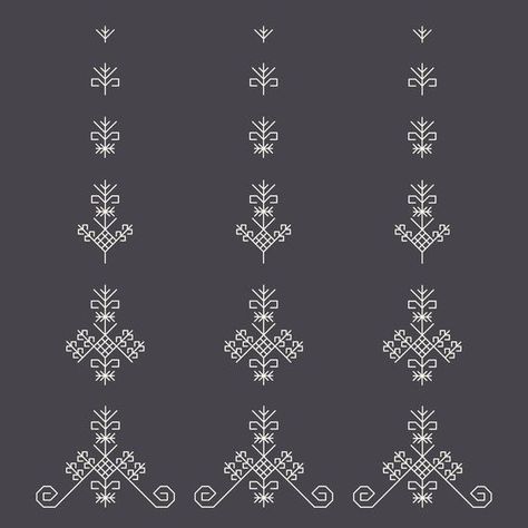 Latvian Ornaments, Latvian Symbols, Kasuti Embroidery, Tree Symbol, Kutch Work Designs, Kutch Work, Folk Design, Hand Embroidery Designs, Diy Embroidery