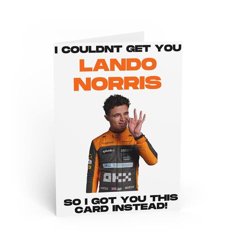 Lando Norris F1 Birthday Card, Birthday Card/Anniversary Card Lando Norris Birthday, Lando Norris Birthday Cake, Formula 1 Birthday Cards, F1 Birthday Cards, F1 Birthday, Kitchen Clothes, Handmade Birthday Gifts, 1st Birthday Cards, Cute Birthday Cards