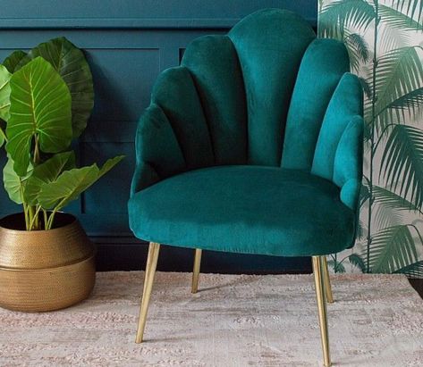 Teal Armchair, Teal Living Room Decor, Quirky Furniture, Teal Chair, Teal Living Rooms, Neutral Bedroom Decor, Teal Bedroom, Velvet Living Room, Teal Velvet