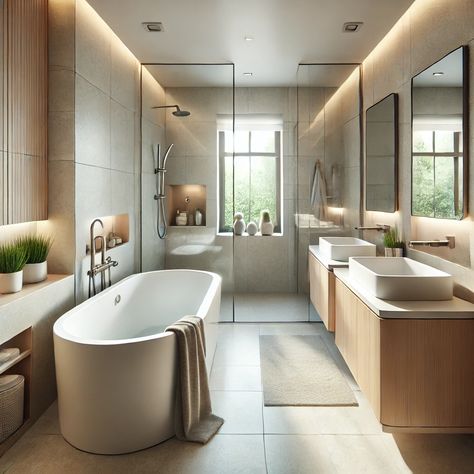 Connected Bathroom And Bedroom, Modern Ensuite Bathroom Ideas, Bedroom Bathroom Combo, Bathroom 2025, Connected Bathroom, Modern Ensuite, Bathroom And Walk In Closet, Ensuite Bathrooms, Ensuite Bathroom