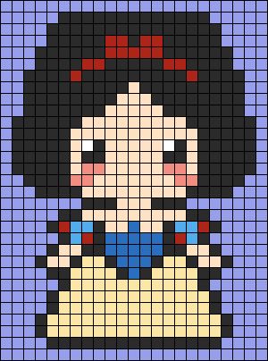 Snow White Pixel Art, Disney Princess Pixel Art, Princess Pixel Art, Disney Pattern, Pixel Art Grid, Melty Beads, Kids Crochet, Beautiful Beadwork, Crochet Tapestry