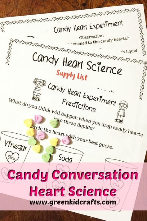 Heart Health Activities For Kids, Dancing Candy Hearts Experiment, Conversation Hearts Activities Preschool, Candy Heart Experiment Preschool, Conversation Heart Experiment, Candy Heart Experiment, Conversation Heart Science Experiment, Heart Experiment, Conversation Heart Stem Activities