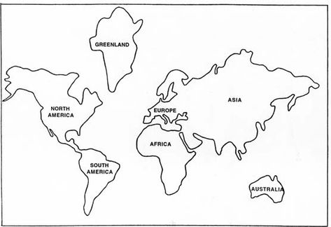 Map Of Continents, World Outline, Continents Activities, Blank World Map, World Map Outline, Continents Of The World, World Map Continents, Skidmore College, Map Quiz