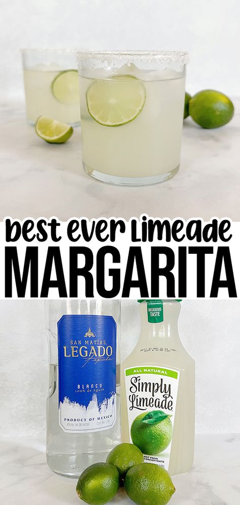 Limeade margarita with blanco silver tequila and Simply Limeade. Simply Limeade Margarita Pitcher, Margarita Recipes Using Limeade, Margaritas With Frozen Limeade, Limeade Margarita Recipe Pitcher, Pitcher Margarita Recipe Limeade, Best Margarita Mix To Buy, Simple Margarita Recipe On The Rocks, The Best Margarita Recipe, Margaritas With Limeade