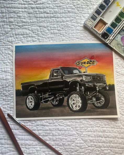 Had a lot of fun learning how to paint a truck! I had a few tough spots with this painting but felt really proud once it came together. Bring my art back to my country roots🤣🤣🤣 Christ is King, so thankful He continues to give me opportunities to make art and enjoy life. All glory to Him. #truck #art #ncartist #watercolor #countryart Christ Is King, Western Paintings, Truck Art, A Truck, So Thankful, Country Art, Learn To Paint, How To Paint, Make Art