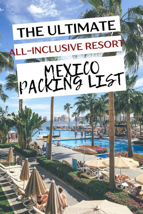 What To Pack For An All Inclusive Resort In Mexico Cancun Mexico Resorts, Beach Travel Essentials, All Inclusive Mexico, Mexico Packing List, Tulum Resorts, Mexico Resort, All Inclusive Beach Resorts, Resorts For Kids, Cabo Resorts