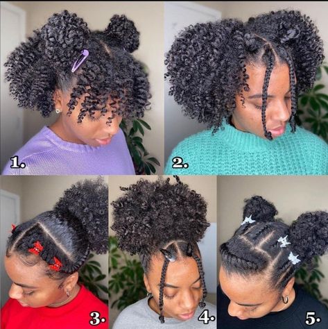 Hair With Braids, Cabello Afro Natural, Girly Hairstyles, Natural Hair Bun Styles, Quick Natural Hair Styles, Cute Curly Hairstyles, Quick Braided Hairstyles, Hair Twist Styles, Curly Hair Styles Easy