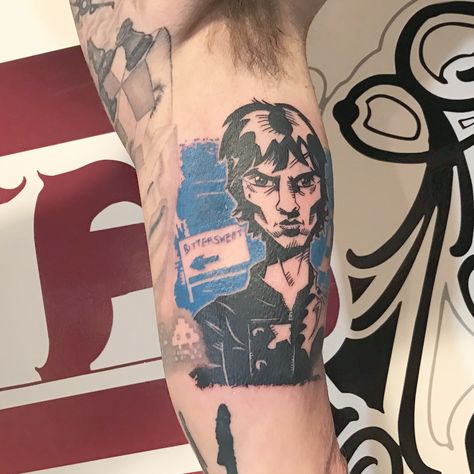 The verve Tattoo. We found this cool artwork from a poster in a pub in York. Get inspired everywhere! Done at Tough Love Tattoo Studio in Scarborough The Verve Tattoo, Love Tattoo, The Verve, Tough Love, Love Tattoos, Tattoo Studio, Cool Artwork, Skull Tattoo, Get Inspired