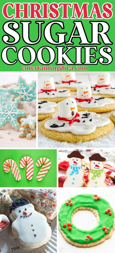 Christmas Sugar Cookies | Recipes Gingerbread Cookie Decorating Ideas, Christmas Sugar Cookie Designs, Christmas Sugar Cookies Easy, Christmas Turkey Recipes, Christmas Sugar Cookie, Easy Decorations, Christmas Sugar Cookies Decorated, Cookie Icing Recipe, Cookie Decorations