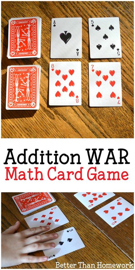 Math Card Games, Math Night, Maths Games, Math Games For Kids, Fun Card Games, Card Games For Kids, Fun Math Games, Math Game, Math Addition