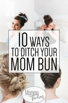 Easy Hairstyles For Moms, Hairstyles For Moms, Easy Mom Hairstyles, Mom Bun, Easy Updo, Easy Updo Hairstyles, Bun Styles, Up Dos For Medium Hair, Mom Hairstyles