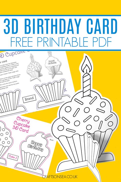 Birthday Card Craft Template (FREE Printable) Birthday Card For Kindergarten, Birthday Card Kindergarten, Birthday Crowns For Kids Printable, Birthday Certificate Printable Free, Diy Kids Birthday Cards, Birthday Card Printable Free, Printable Birthday Cards Free, Kindergarten Birthday, Birthday Cards For Kids