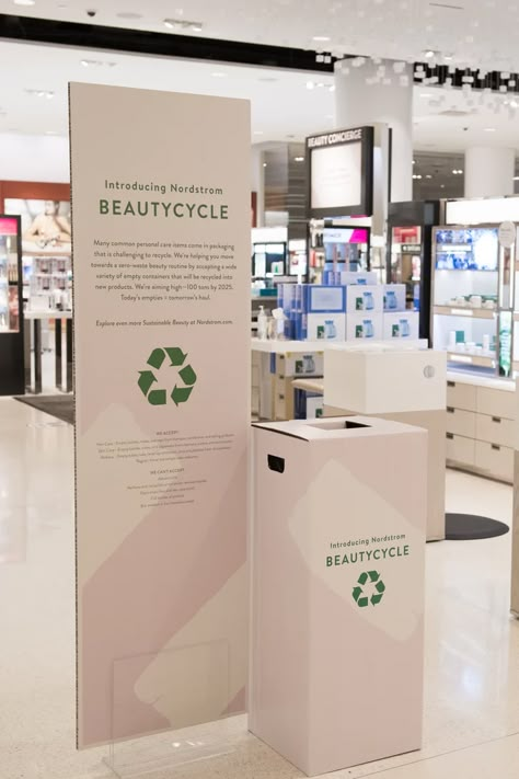 Nordstrom's New Recycling Program Beautycycle Writing Organization, Recycling Station, Hair Spray Bottle, Sustainable Beauty, Etiquette And Manners, Skin Care Packaging, Lip Balm Tubes, Media Planning, Artwork Ideas