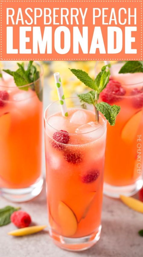 Raspberry Peach Lemonade, Perfect Summer Drink, Peach Lemonade, Summer Drink Recipes, Lemonade Drinks, Refreshing Summer Drinks, Homemade Lemonade, Raspberry Lemonade, Lemonade Recipes