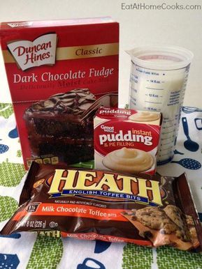 Toffee Brownies, Heath Candy Bar, Heath Candy, Easy Toffee, Brownie Desserts, Brownie Ingredients, Chocolate Toffee, Quick And Easy Recipes, Dessert Bar