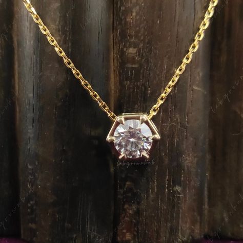 Bezel Set Moissanite Pendant Solitaire Round Dainty Pendant 1 Carat Round Cut Moissanite Pendant 18k Gold GRA Certified Moissanite Pendant Moissanite Pendant, Dainty Pendant, Solitaire Pendant, Moissanite Diamonds, 1 Carat, Gold Style, Cleaning Jewelry, Bezel Setting, Rose Cut