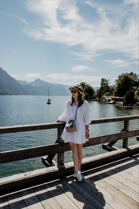 Urlaub am Traunsee, Oberösterreich, Traunkirchen, Gmunden, See, Traunstein, Reisen, Reisebericht, Travel, Sommerkleid, weißes Kleid, white dress, midi dress, casual, wandern, Wanderung, Austria White Dress Midi, Travel Austria, Midi Dress Casual, Dress Midi, Vienna, Austria, White Dress, Midi Dress, Travel