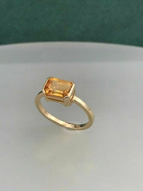 Citrine Promise Ring, Yellow Gold Anniversary Rings, Stacked Engagement Ring, Yellow Citrine Ring, Promise Rings Simple, November Birthstone Ring, Dainty Engagement Rings, Yellow Sapphire Rings, Art Ring