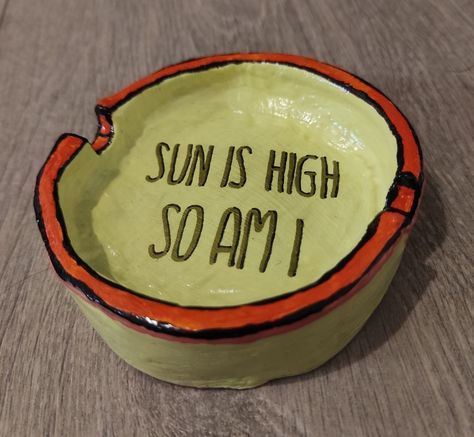 Handmade clay ashtray Sun Ashtray Clay, Ash Tray Pottery Ideas, Clay Ashtray Ideas For Men, Handmade Ashtray Clay, Ash Tray Clay Ideas, Cute Ashtray Clay, Clay Ash Tray Ideas, Ceramic Ashtray Handmade, Ash Tray Ideas