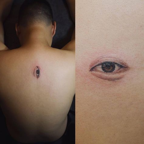 3rd Eye Tattoo, Nose Tattoo, Realistic Eye Tattoo, Tattoo On The Back, Anatomy Tattoo, Common Tattoos, Upper Back Tattoos, Cute Little Tattoos, Realistic Eye