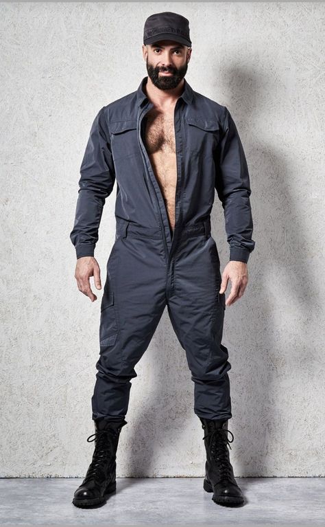 Mechanic Overalls, Mechanic Jumpsuit, Boots Outfit Men, Scruffy Men, Men Closet, Beefy Men, Jumpsuit Men, Guys Clothing Styles, Mens Style Guide