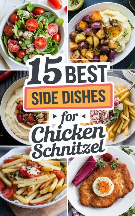 Elevate your chicken schnitzel game with these mouthwatering side dish ideas! 🍽️🍗 #chickenschnitzel #sidedishes #yum Chicken Schnitzel Sides Dishes, Cheesy Baked Chicken, Side Dish Ideas, Glazed Chicken Wings, Sides For Chicken, Chicken Milanese, Spicy Buffalo Chicken, Honey Glazed Chicken, Pork Schnitzel