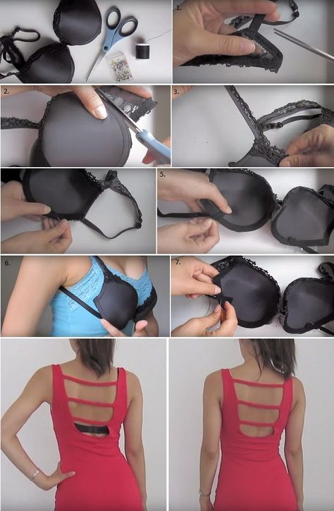 30 Life Hacks Every Girl Should Know---DIY Backless Bra Diy Backless, Bras For Backless Dresses, Life Hacks Every Girl Should Know, Old Bras, Diy Bra, Hacks Every Girl Should Know, Mode Tips, Bra Hacks, Diy Vetement