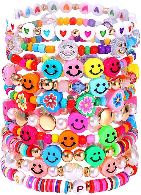 Beaded Braclets, Beach Bracelet, Bracelet Summer, Halloween Bracelet, Face Jewellery, Beach Bracelets, Buy Bead, Rainbow Brite, Rainbow Bracelet