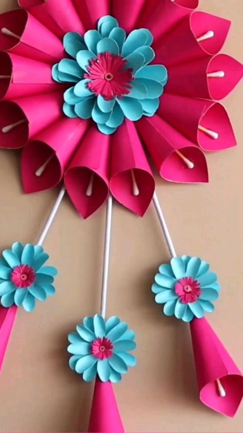 Diy Paper flowers Wall Hanging Ideas in 2022 | Diy paper crafts decoration, Paper craft diy projects, Paper crafts diy kids Easy Craft Ideas For Adults, Projects For Preschool, Craft Ideas For Adults, Easy Craft Ideas, Paper Flower Crafts, Easy Paper Crafts Diy, Handmade Paper Crafts, Paper Craft Diy Projects, Handmade Flowers Paper